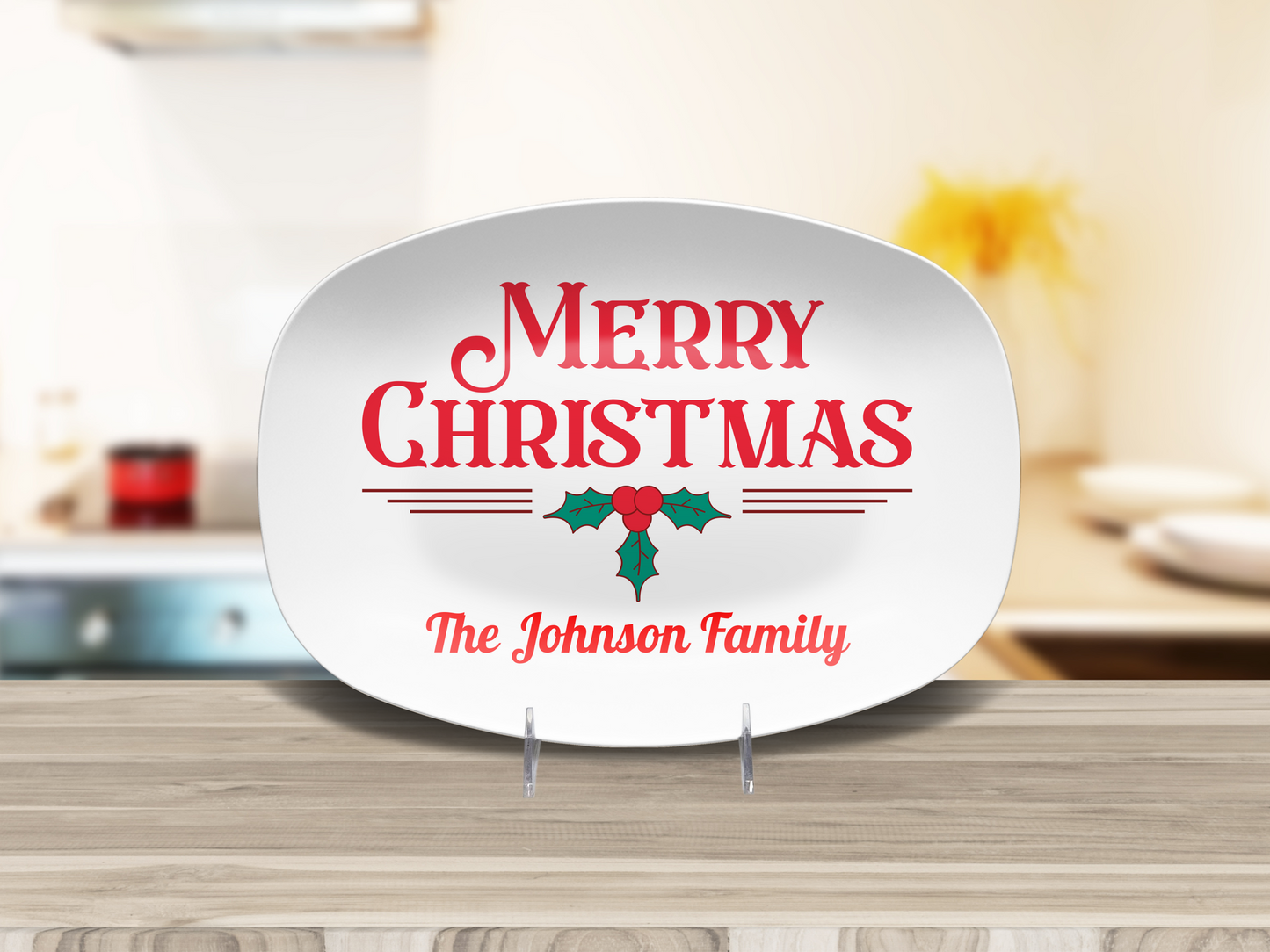 Merry Christmas Personalized Serving Platter