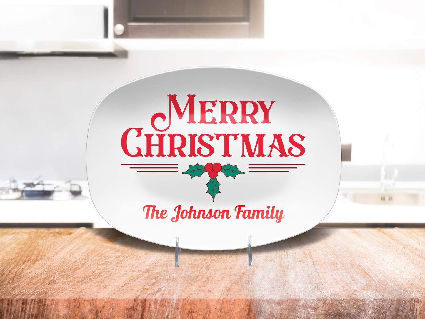 Merry Christmas Personalized Serving Platter