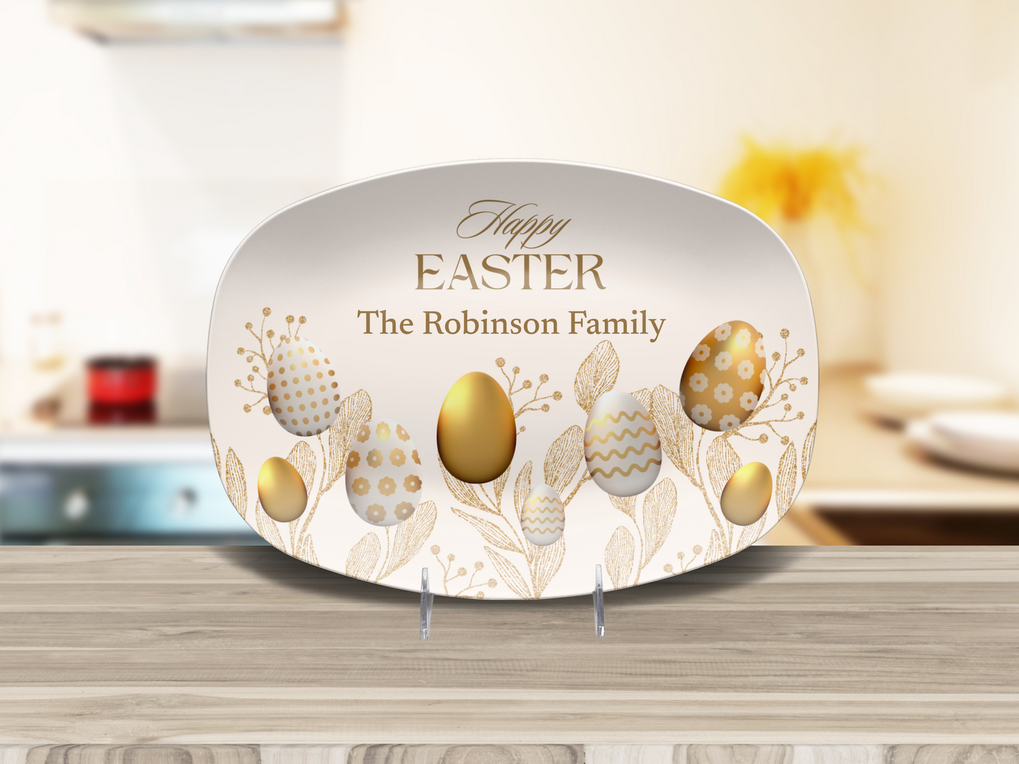 Personalized Happy Easter Golden Platter