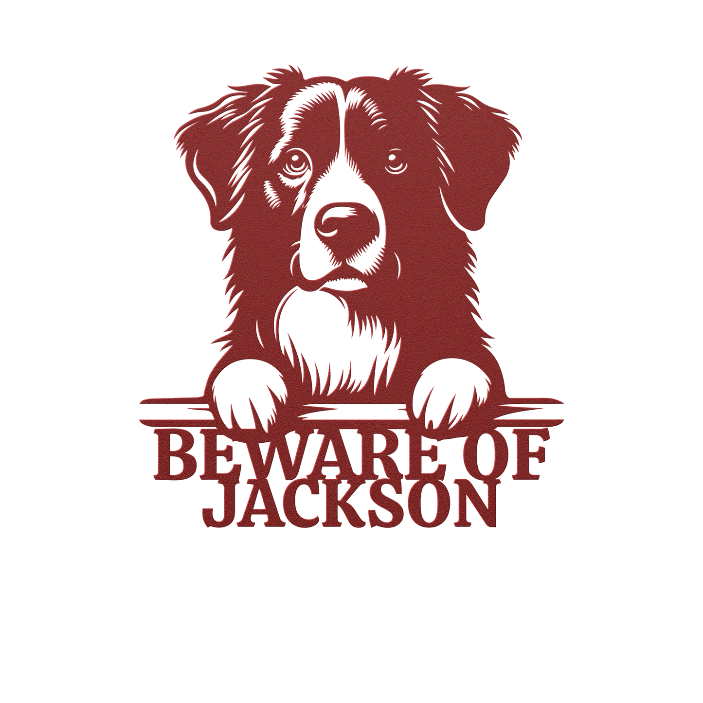 Personalized Beware Of Dog Breed Metal Art Sign
