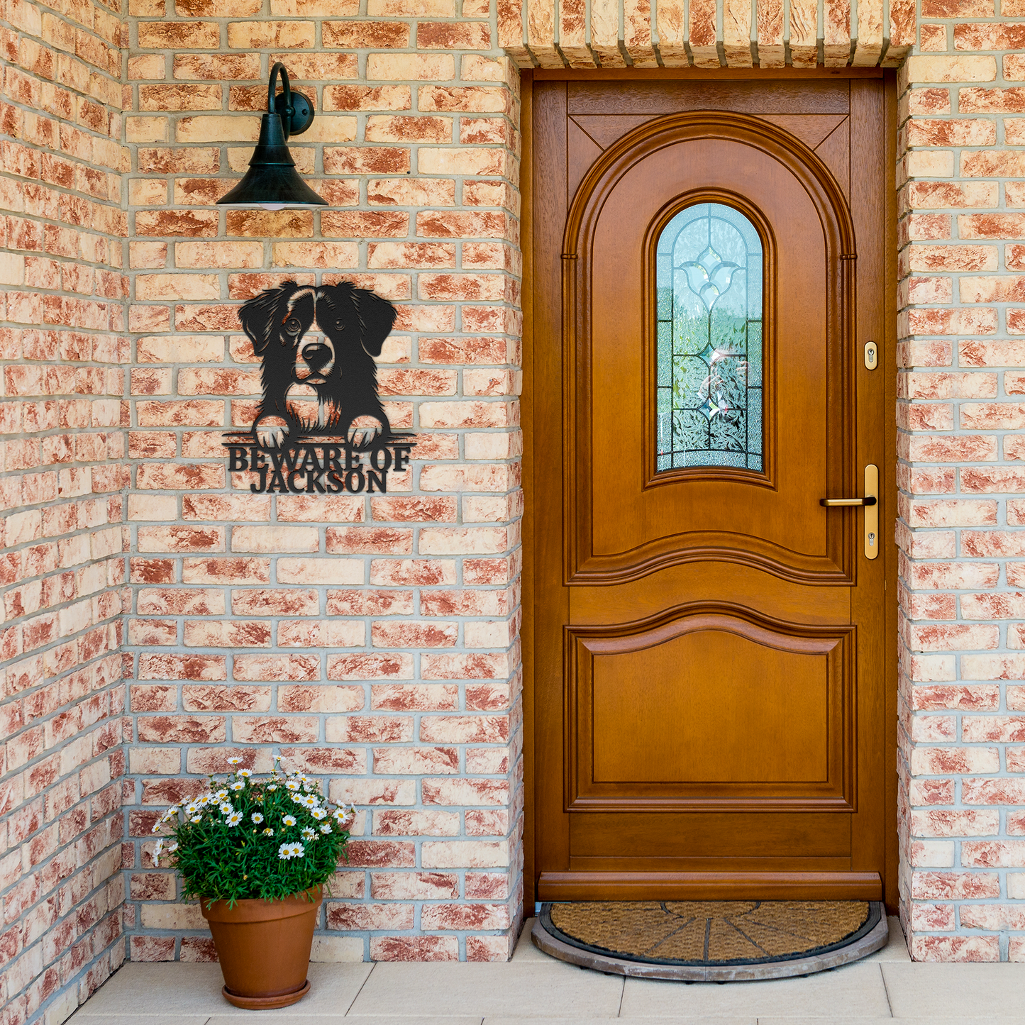 Personalized Beware Of Dog Breed Metal Art Sign
