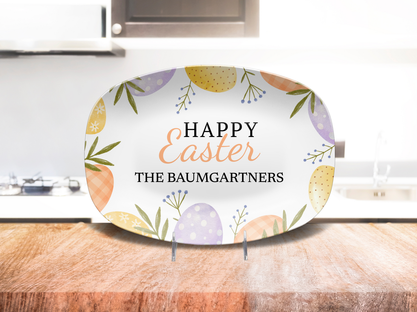Personalized Happy Easter Pastel Platter
