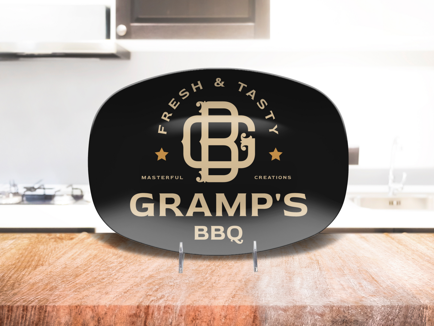 Custom BBQ Platter, BBQ Grilling Platter Gift for Grandpa, Plate for Father's Day, Gift for Him for Birthday Gift, for Grill Master Dad