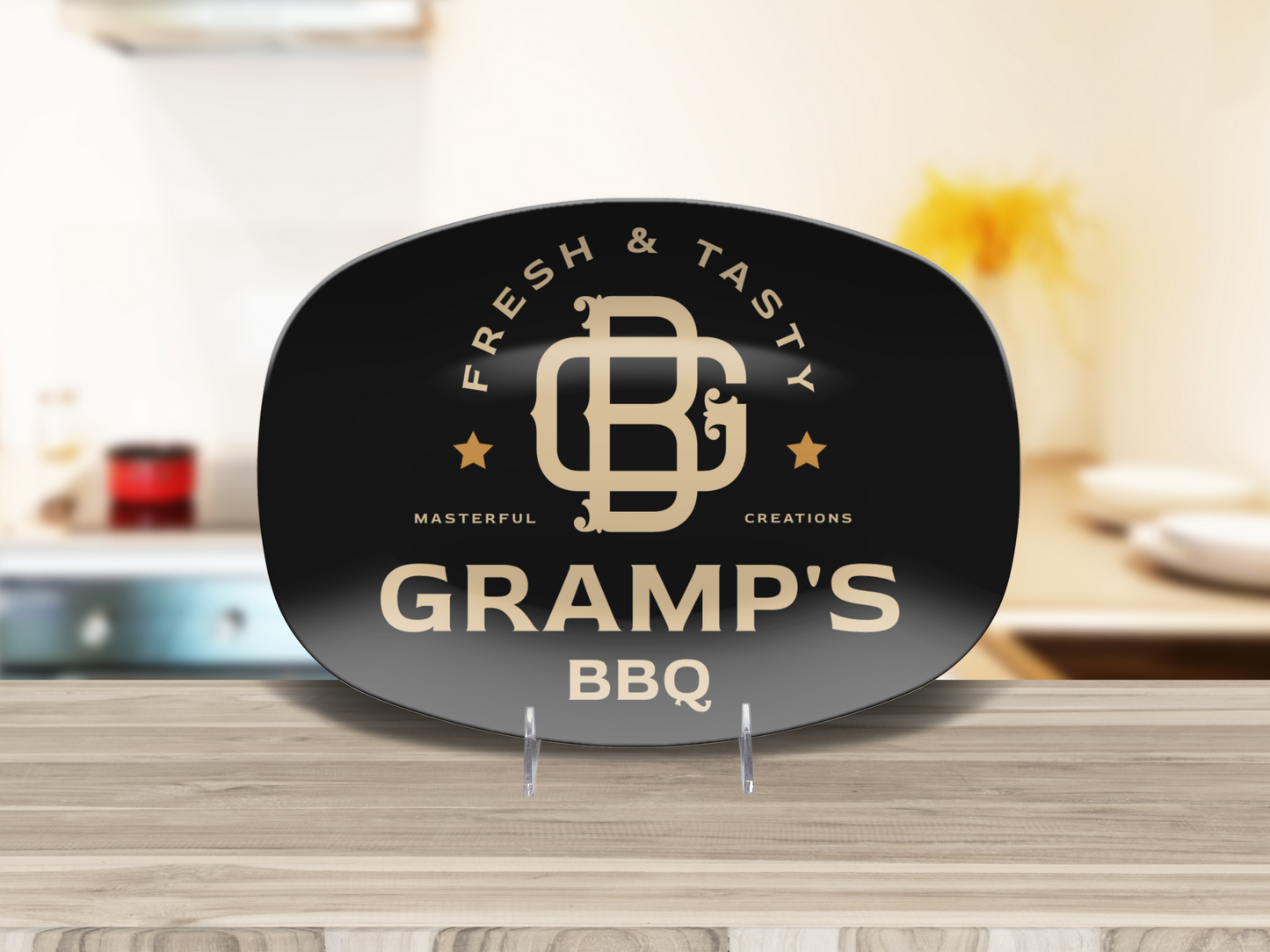 Custom BBQ Platter, BBQ Grilling Platter Gift for Grandpa, Plate for Father's Day, Gift for Him for Birthday Gift, for Grill Master Dad