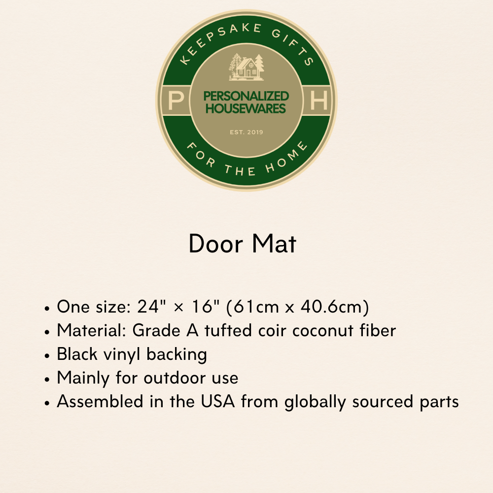 Personalized Doormat Wheat Monogram 24" x 16"