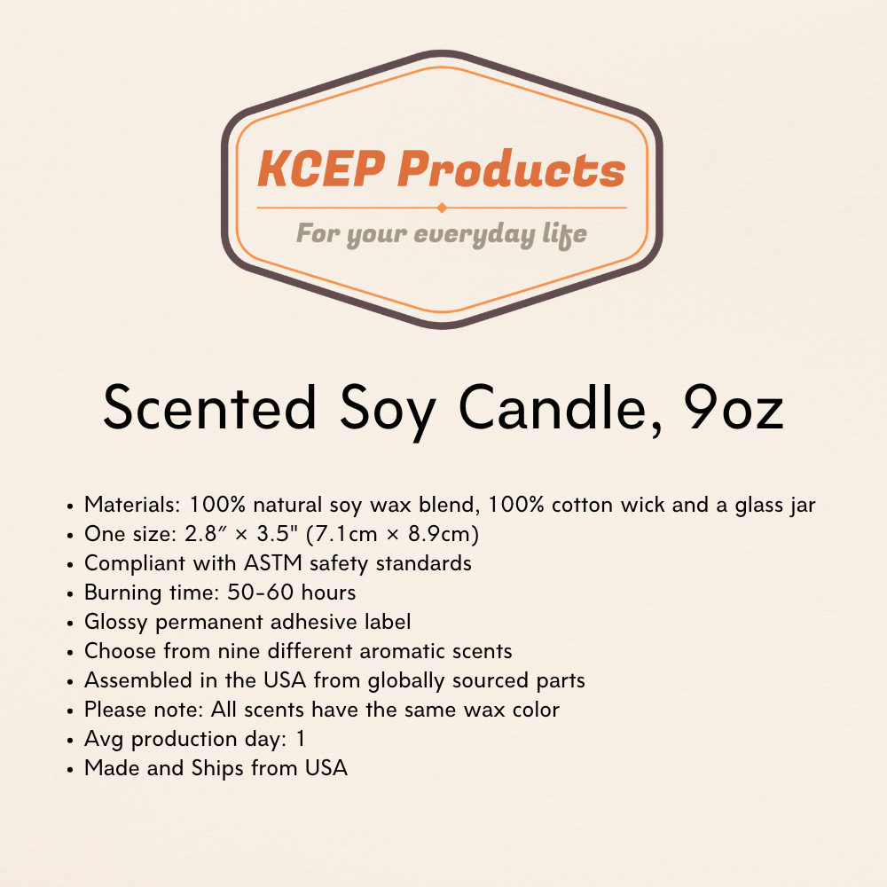 Blue Personalized Scented Soy Candle, 9oz