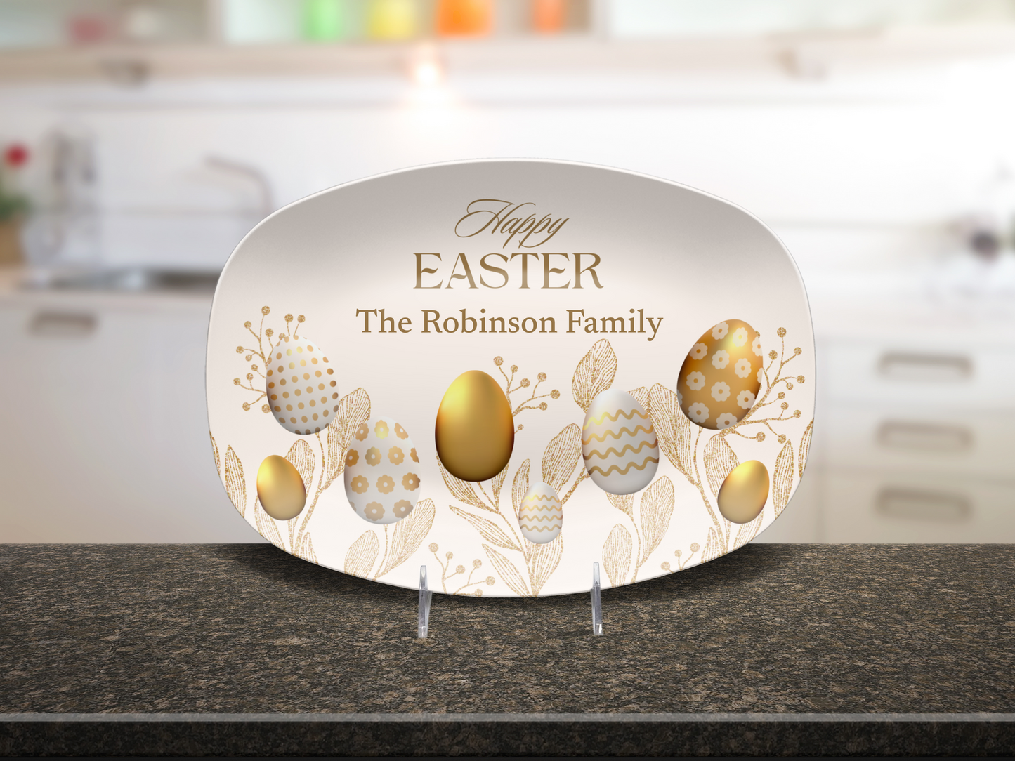 Personalized Happy Easter Golden Platter