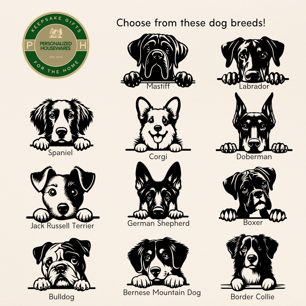 Personalized Beware Of Dog Breed Metal Art Sign