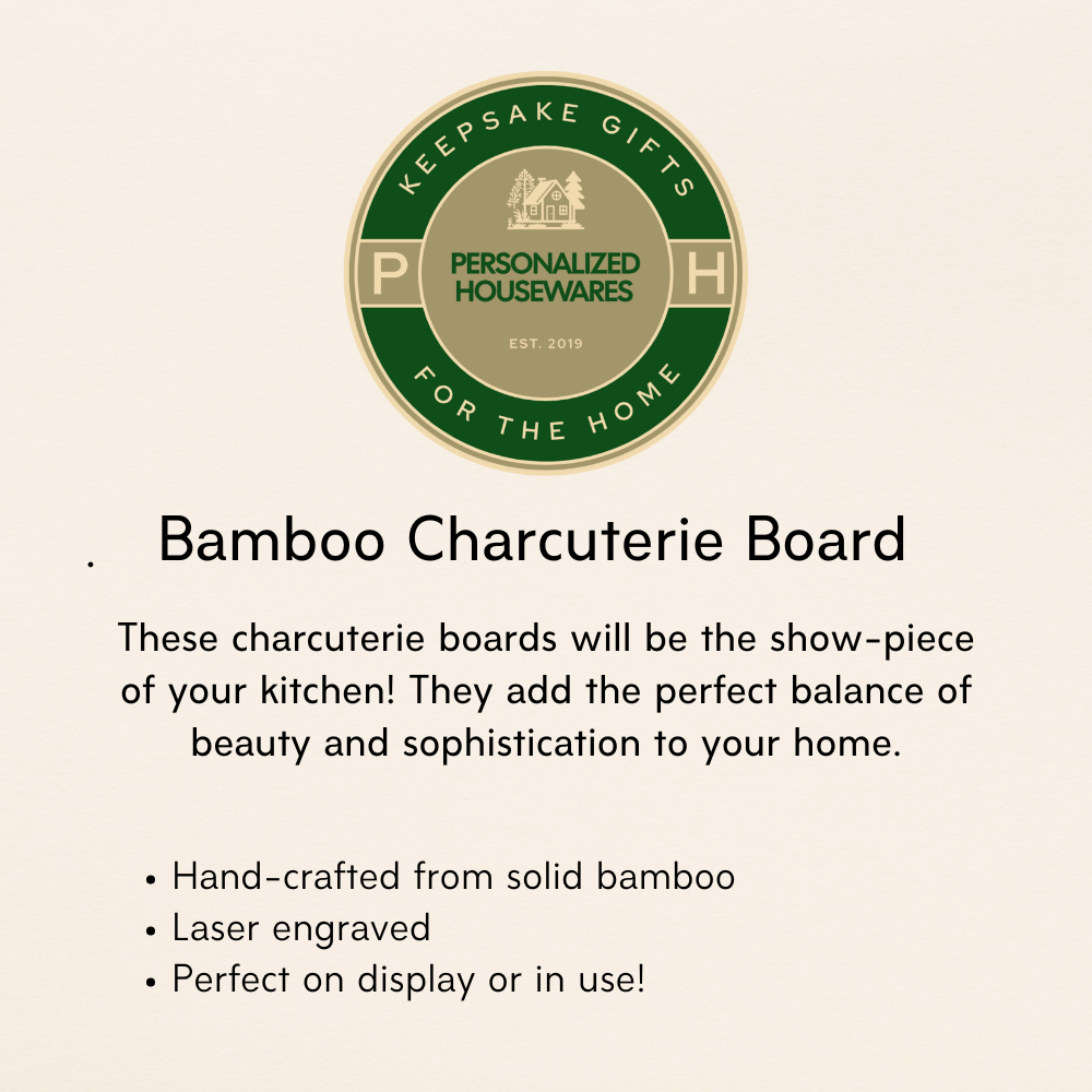Personalized Bamboo Charcuterie Board - Split Letter With Name