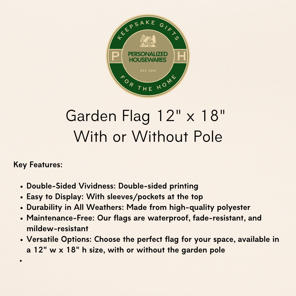 Graduation Garden Flag 12" x 18" Customized With School Colors (With or Without Pole)