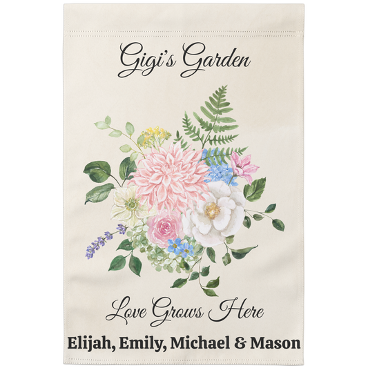 Personalized Garden Flag, Custom Outdoor Decor, Floral Yard Accent, Double-Sided Printing, Housewarming Gift Idea, Weather-Resistant