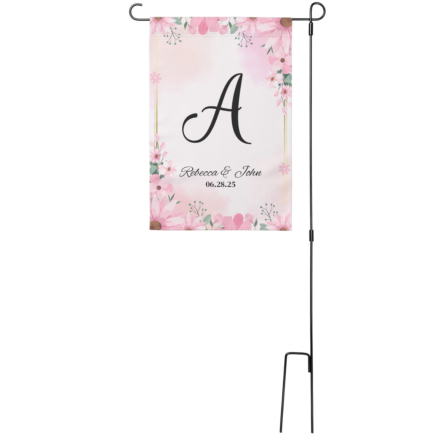 Custom Garden Flag, Personalized Outdoor Decor, Double-Sided Floral Flag, Weather-Resistant, Custom Family Name Flag