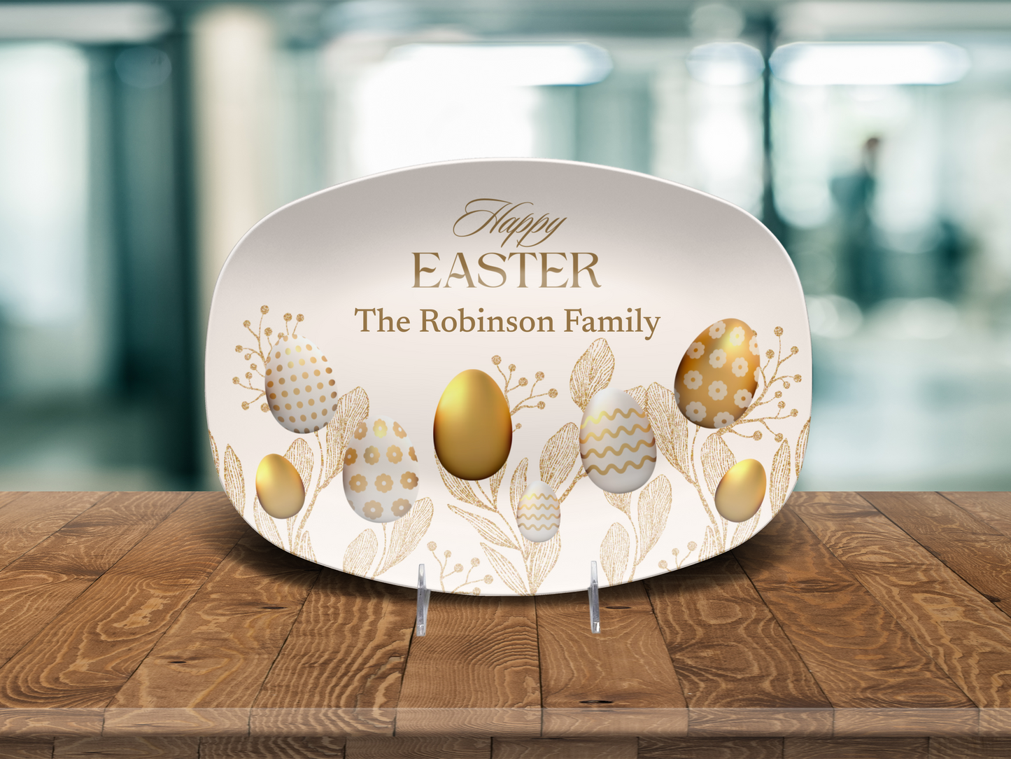 Personalized Happy Easter Golden Platter