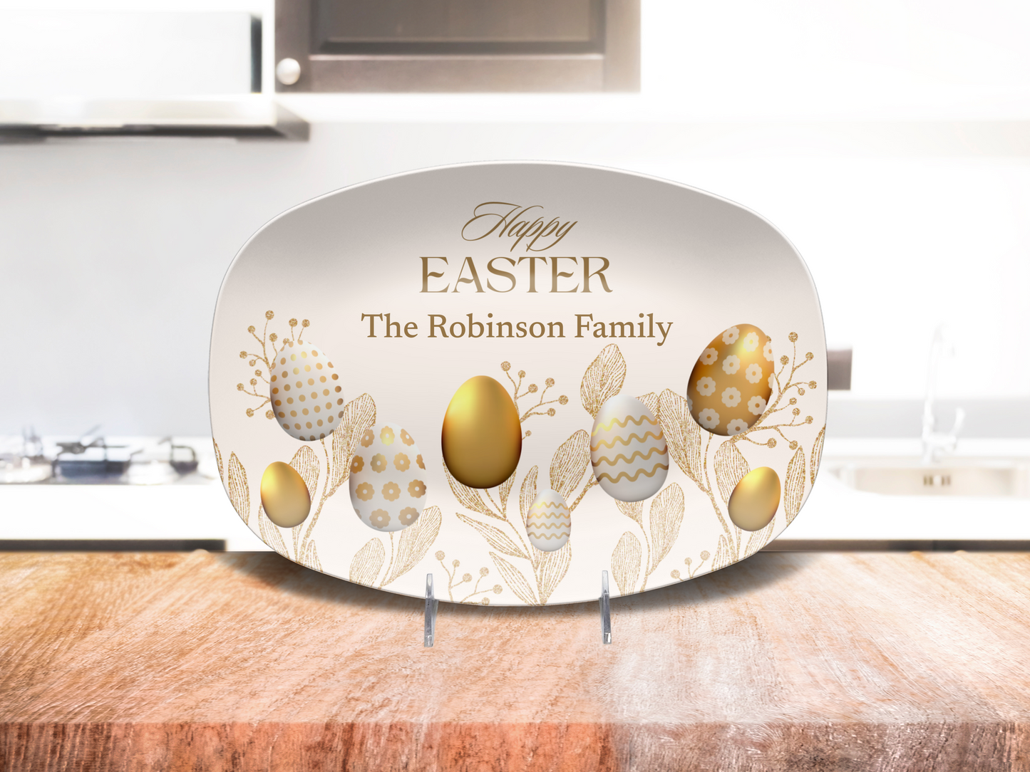 Personalized Happy Easter Golden Platter