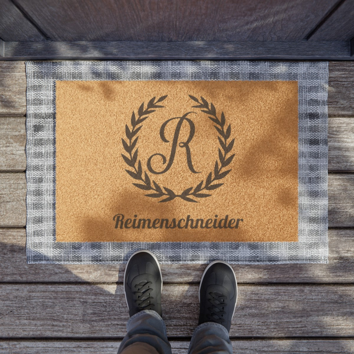 Personalized Doormat Wheat Monogram 24" x 16"
