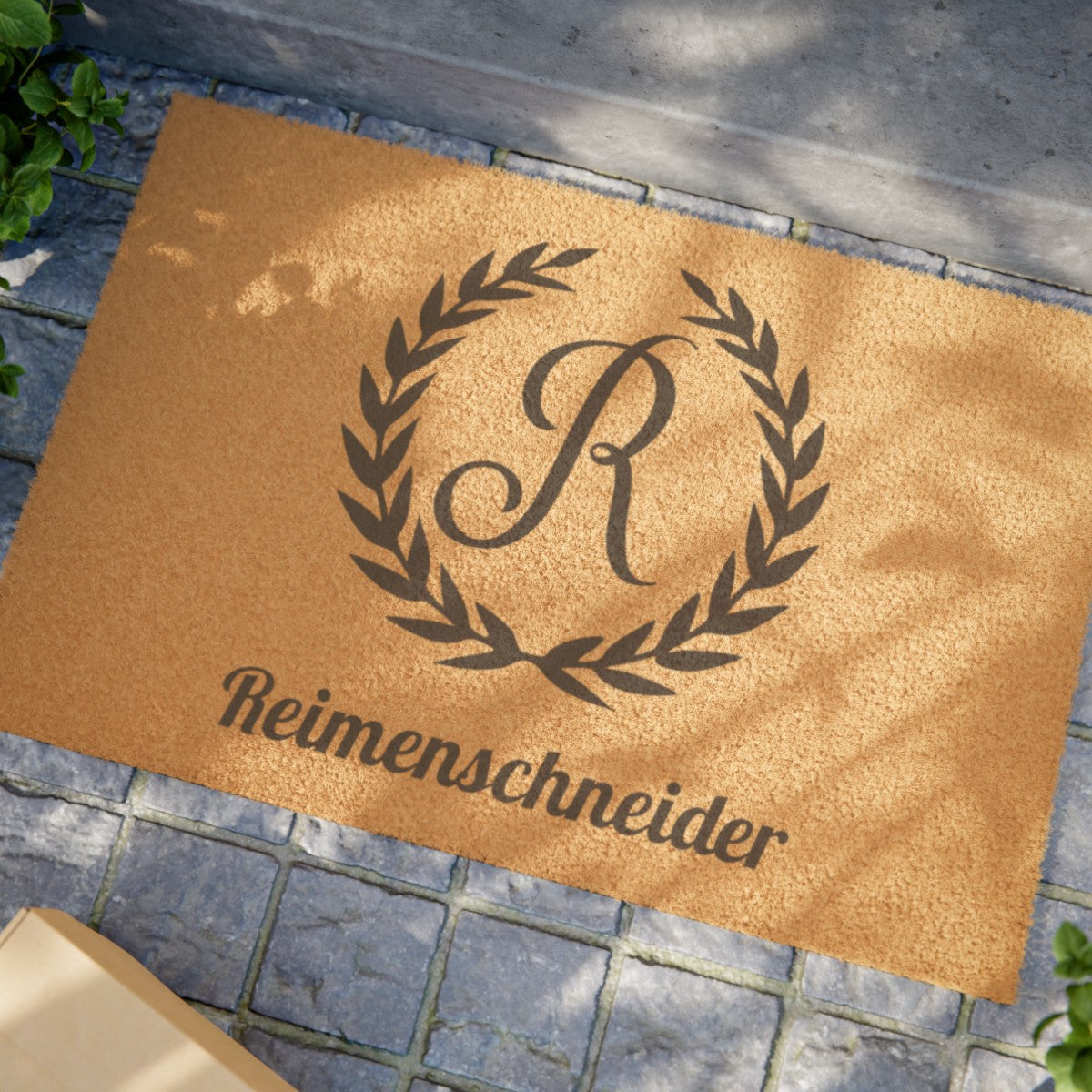 Personalized Doormat Wheat Monogram 24" x 16"
