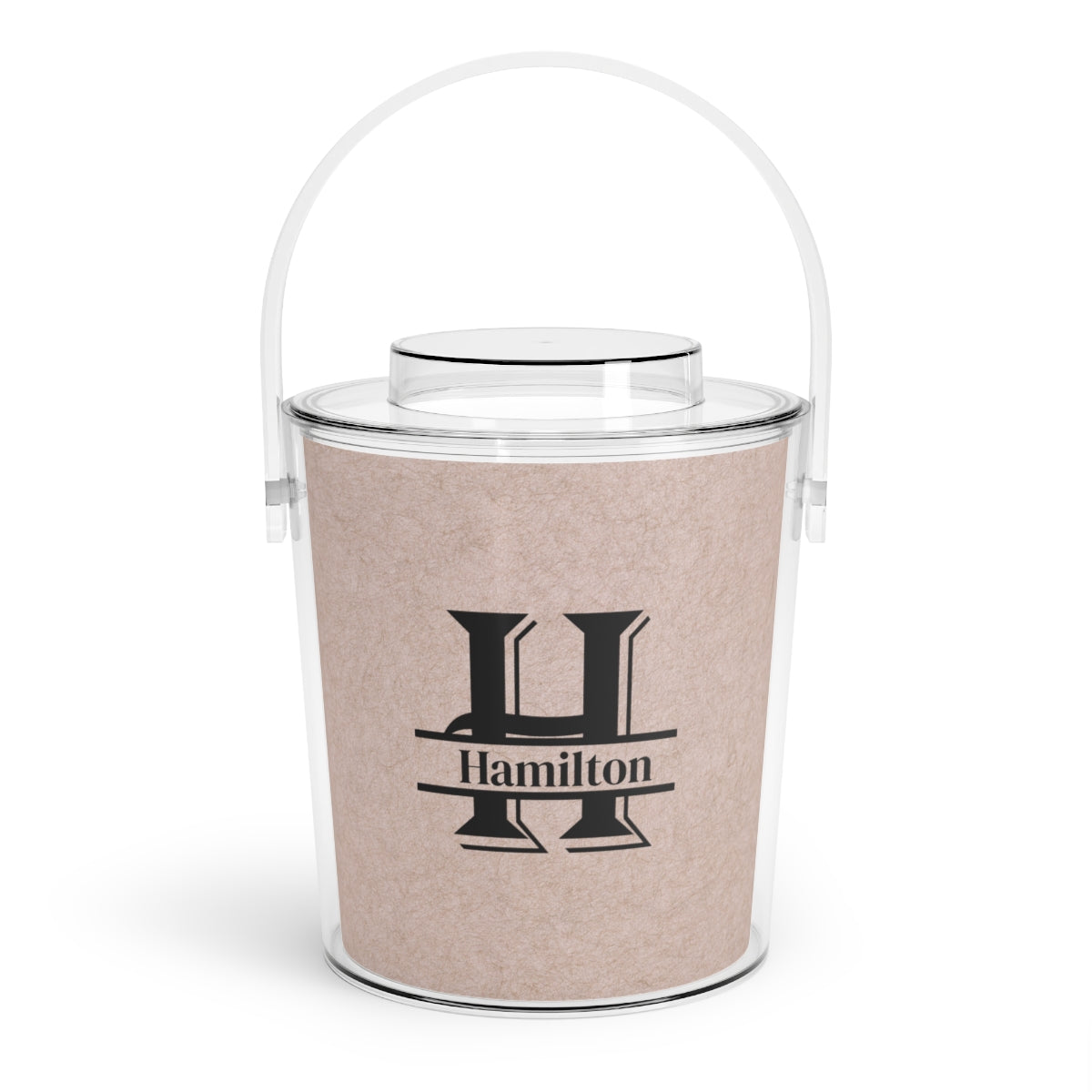 Perssonlized Ice Bucket with Tongs Split Initial With Name