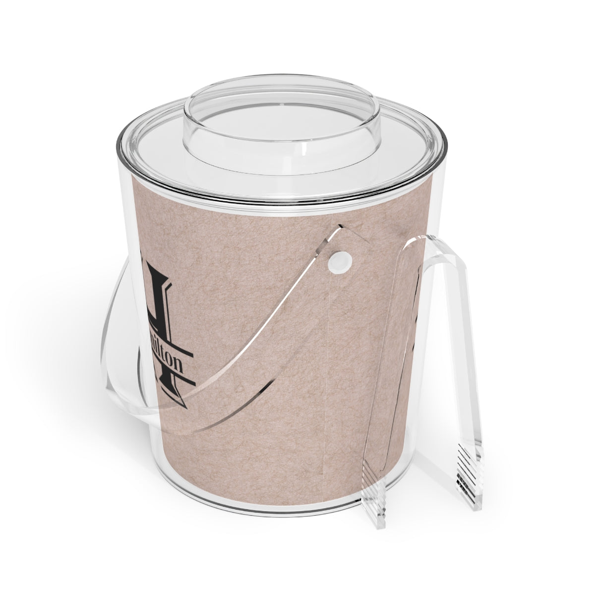 Perssonlized Ice Bucket with Tongs Split Initial With Name