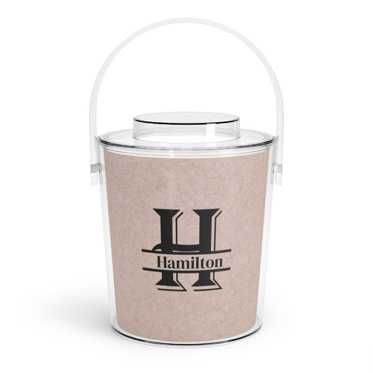 Perssonlized Ice Bucket with Tongs Split Initial With Name