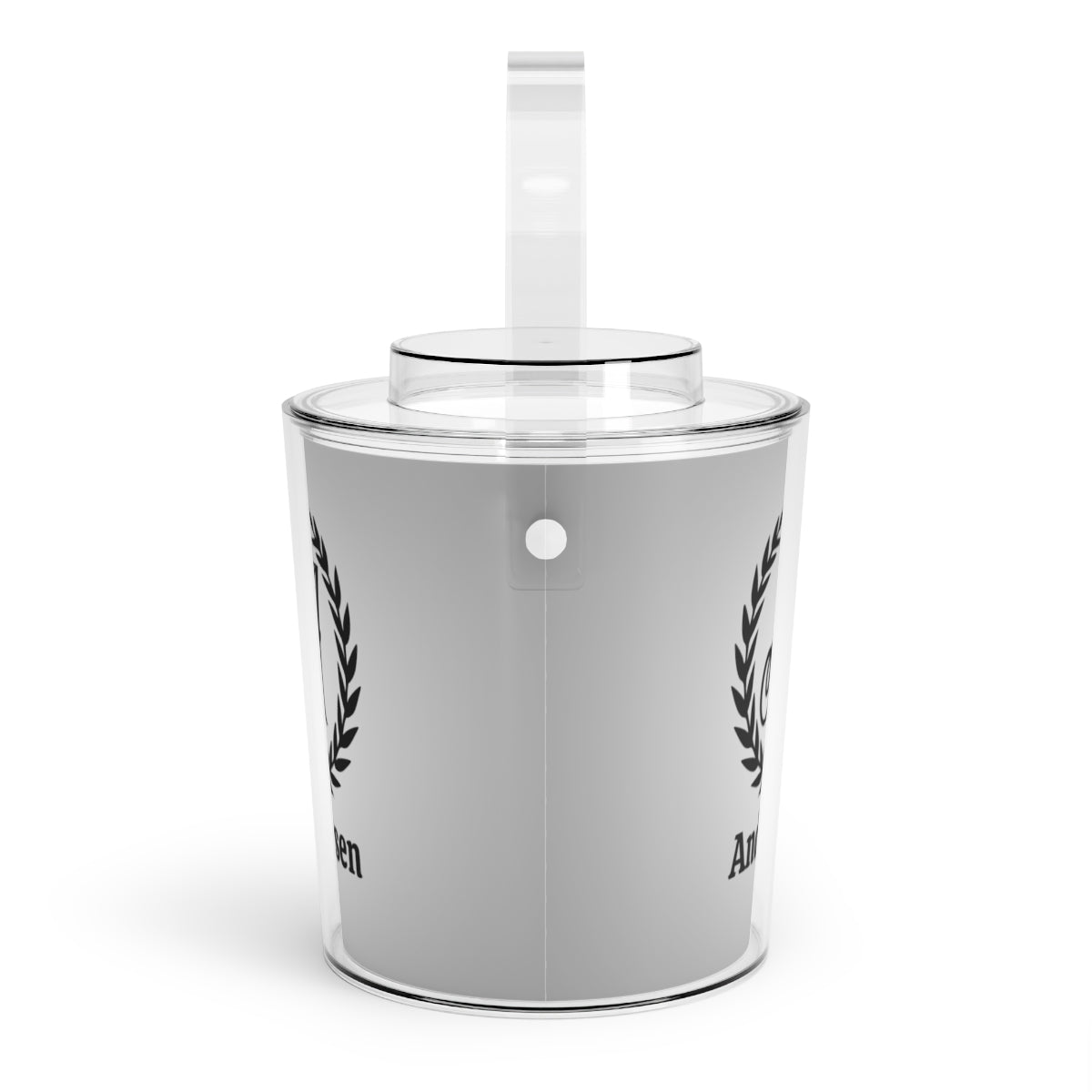Personalized Ice Bucket with Tongs Wheat Initial With Name