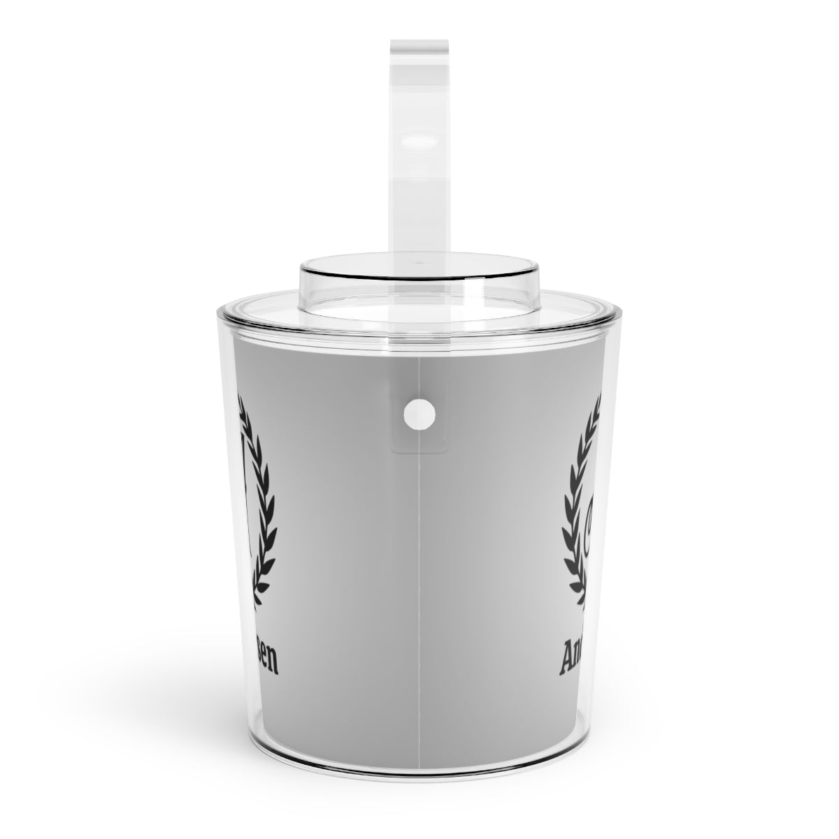 Personalized Ice Bucket with Tongs Wheat Initial With Name