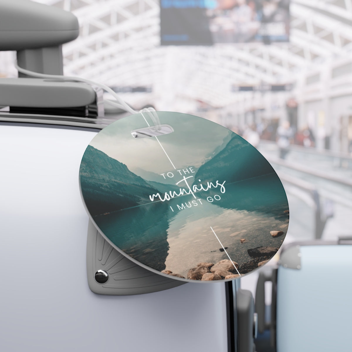 Mountain Travel Luggage Tag, Glossy Plastic Bag Tag, Double-Sided Print, Adventure Gift, Customizable Tags, Hiking Inspiration