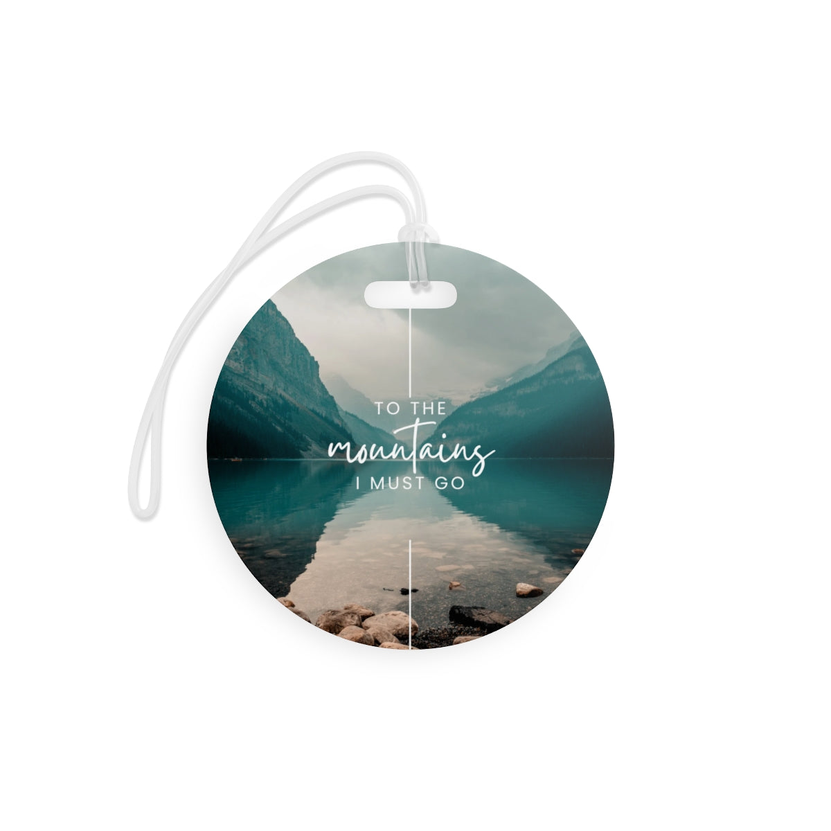 Mountain Travel Luggage Tag, Glossy Plastic Bag Tag, Double-Sided Print, Adventure Gift, Customizable Tags, Hiking Inspiration