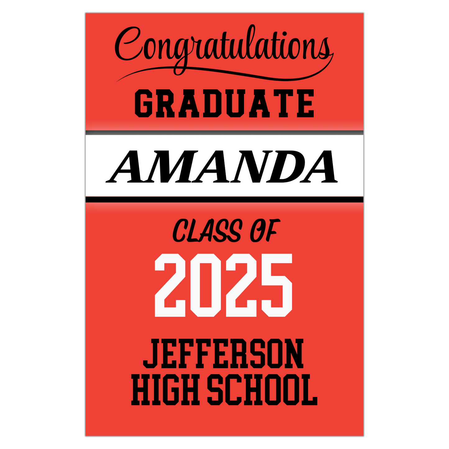 Graduation Garden Flag 12" x 18" Customized With School Colors (With or Without Pole)
