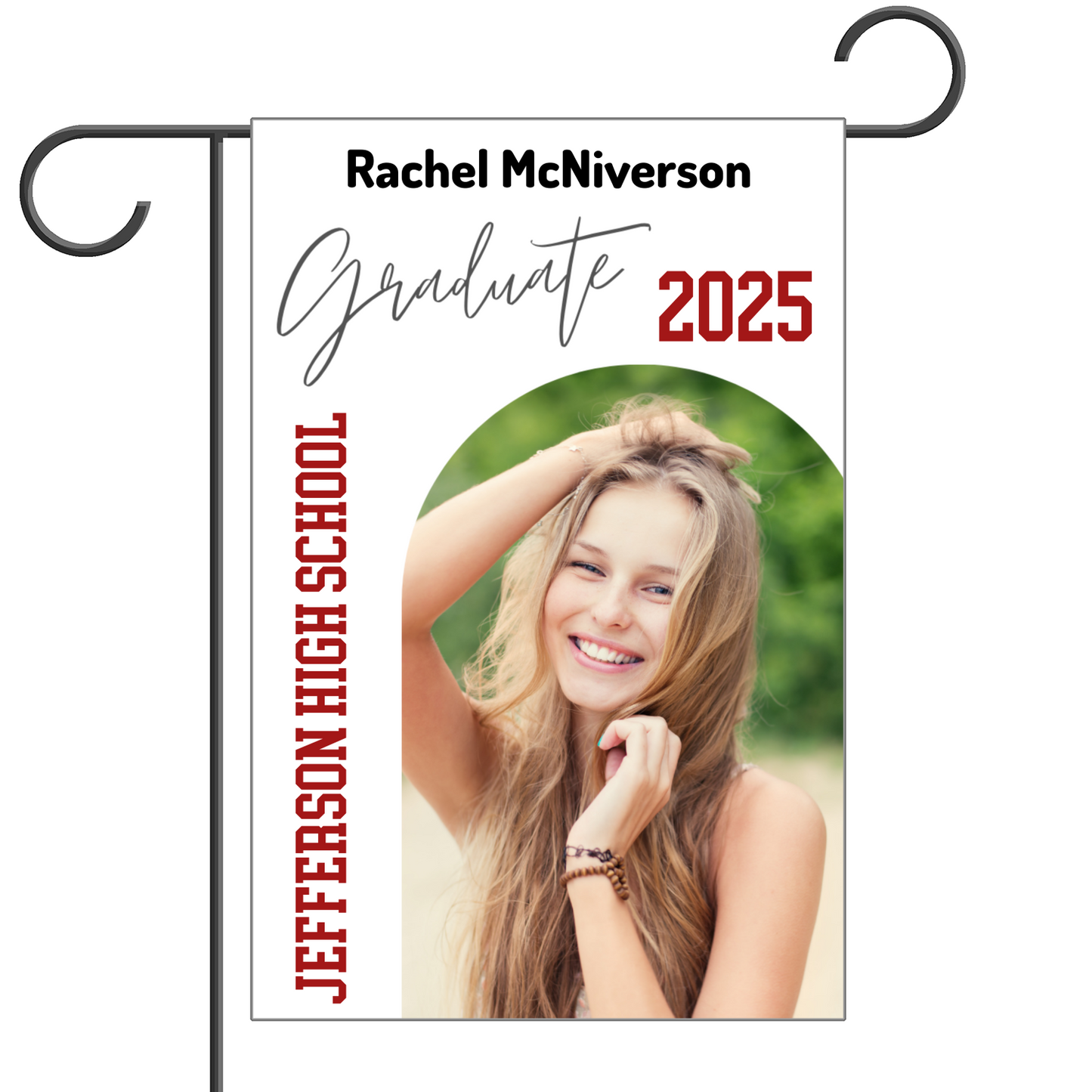 Graduation Garden Flag 12" x 18" Double-Sided Print (With or Without Pole)