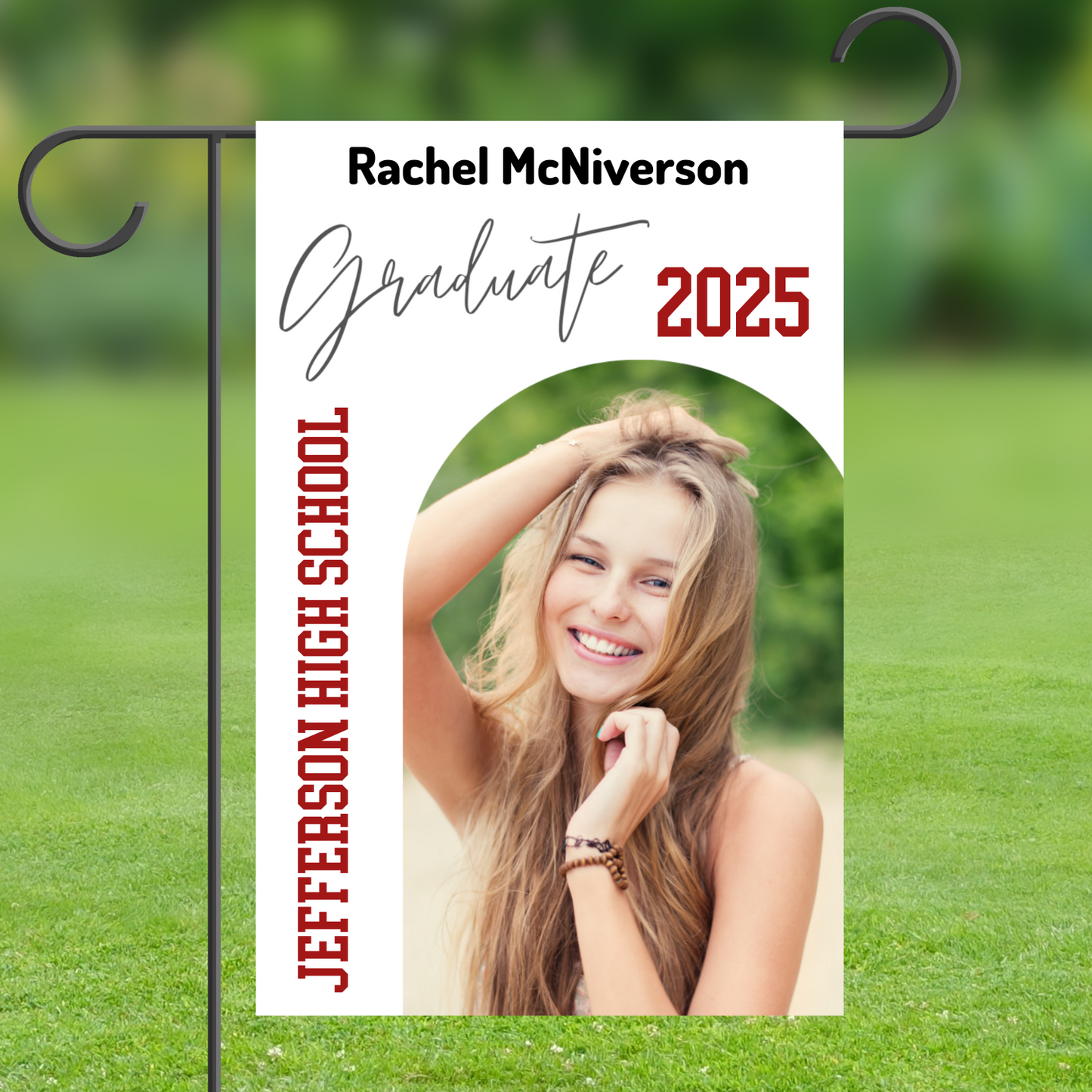 Graduation Garden Flag 12" x 18" Double-Sided Print (With or Without Pole)