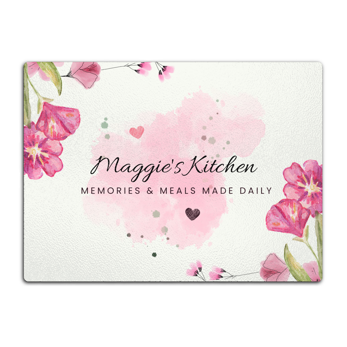 Personalized Textured Glass Cutting Board Pink