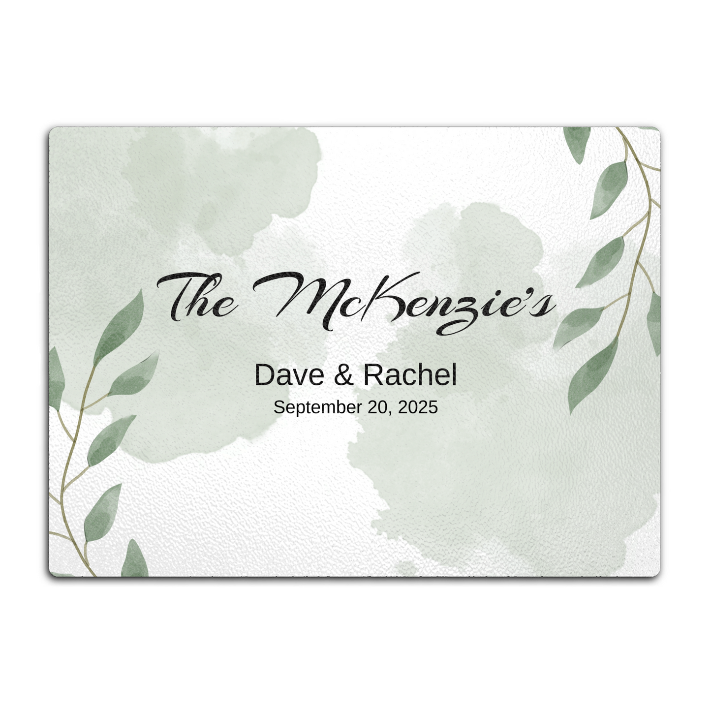 Personalized Textured Glass Cutting Board Green