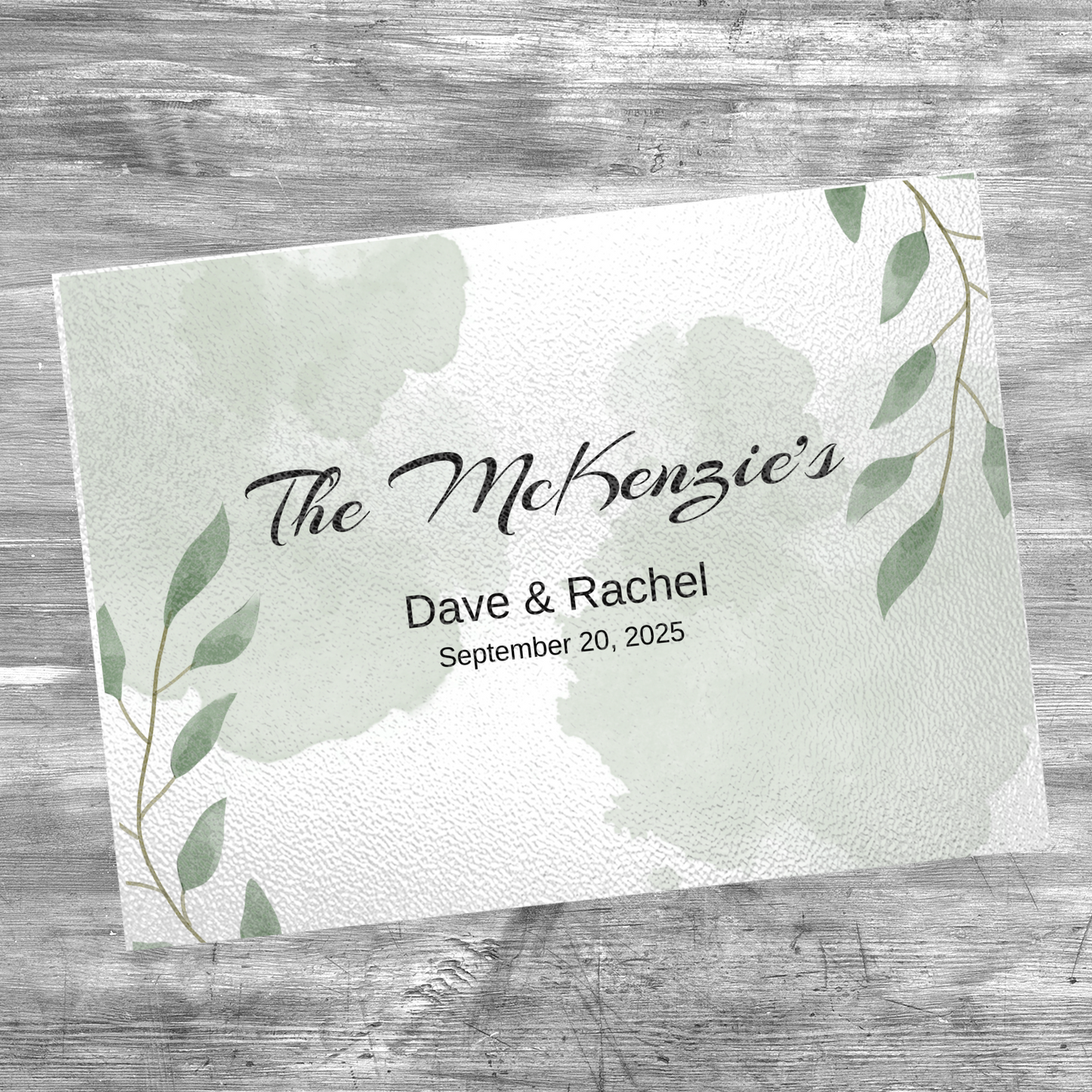 Personalized Textured Glass Cutting Board Green