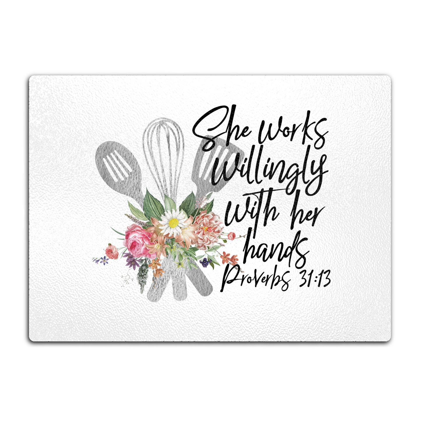 Textured Glass Cutting Board Proverbs