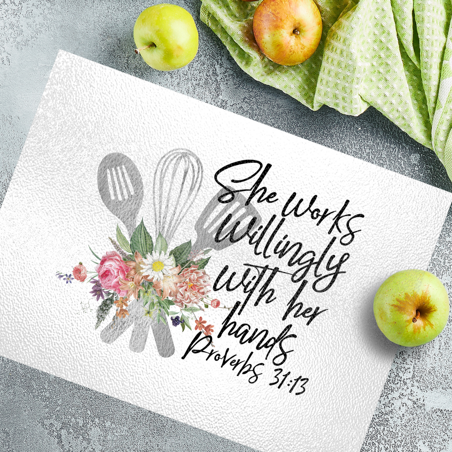 Textured Glass Cutting Board Proverbs