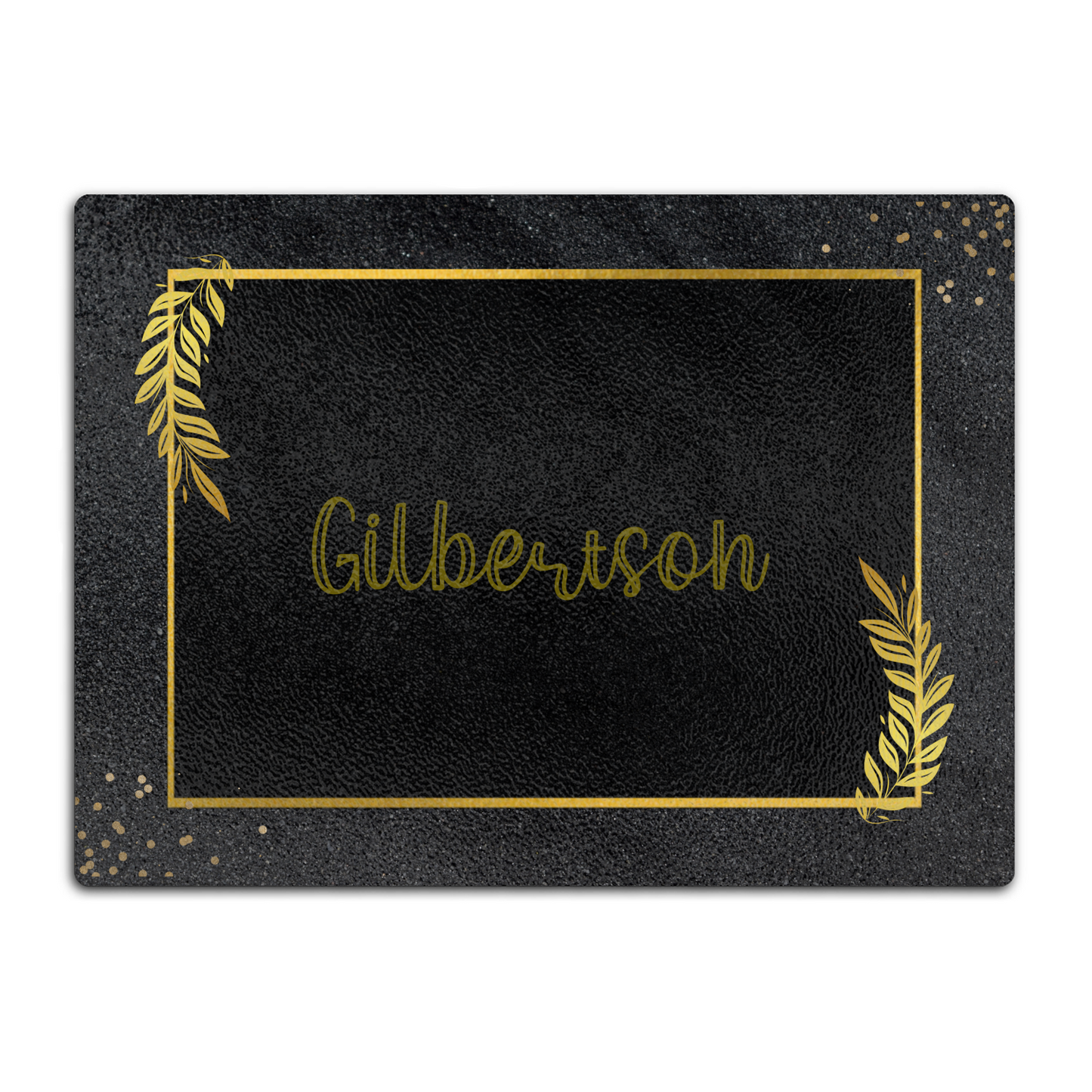 Personalized Textured Glass Cutting Board Black