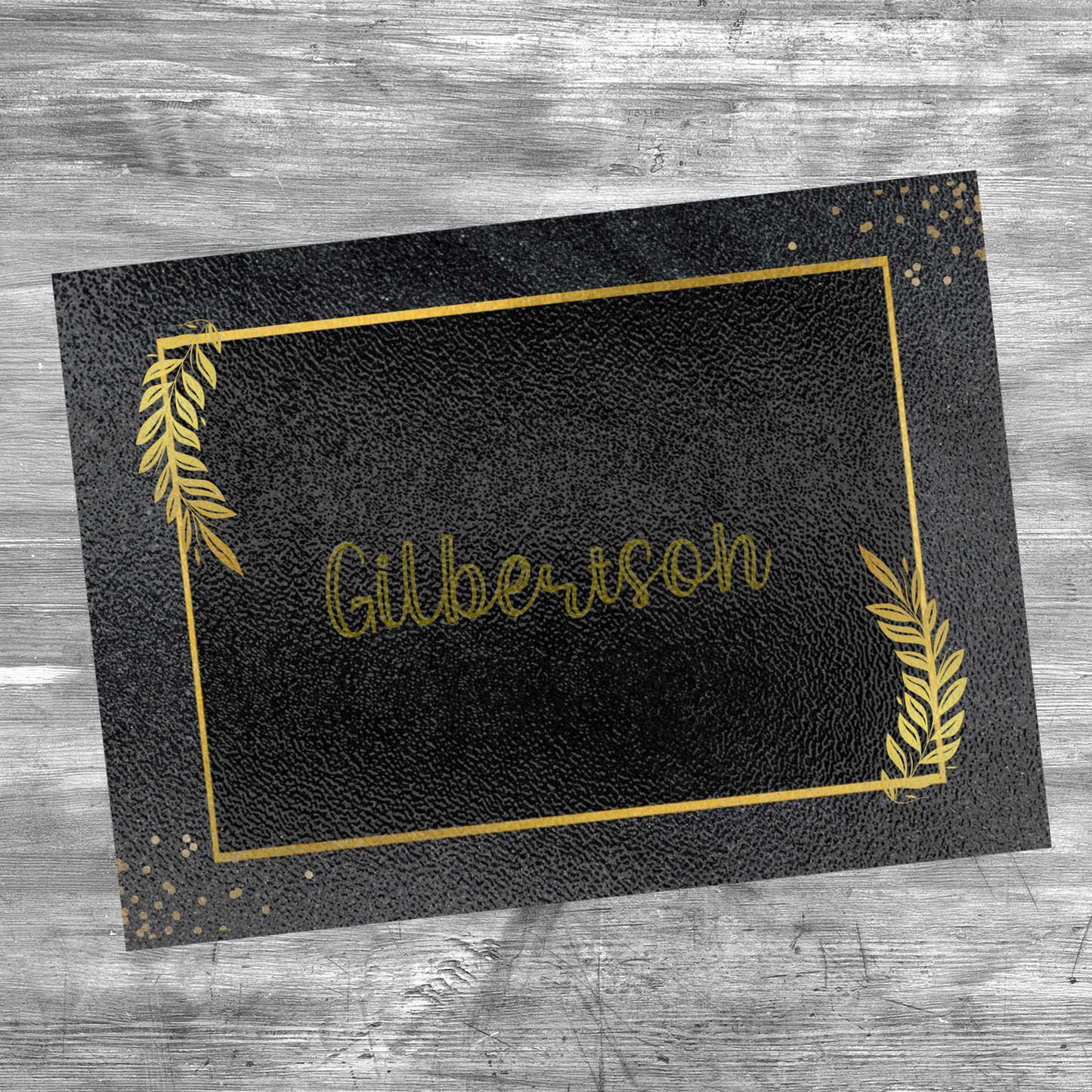 Personalized Textured Glass Cutting Board Black