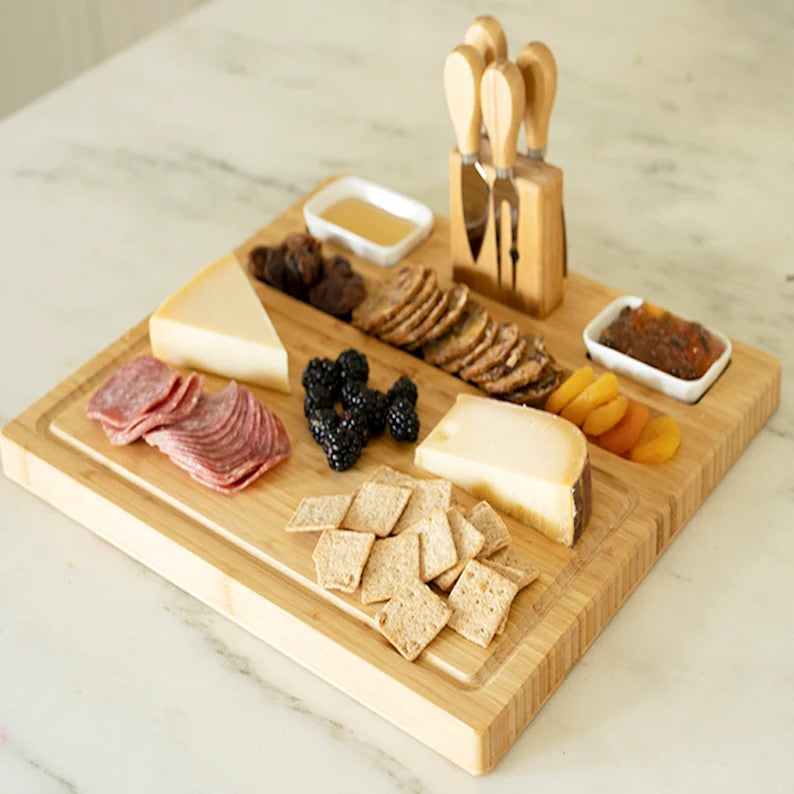 Personalized Bamboo Charcuterie Board - Split Letter With Name