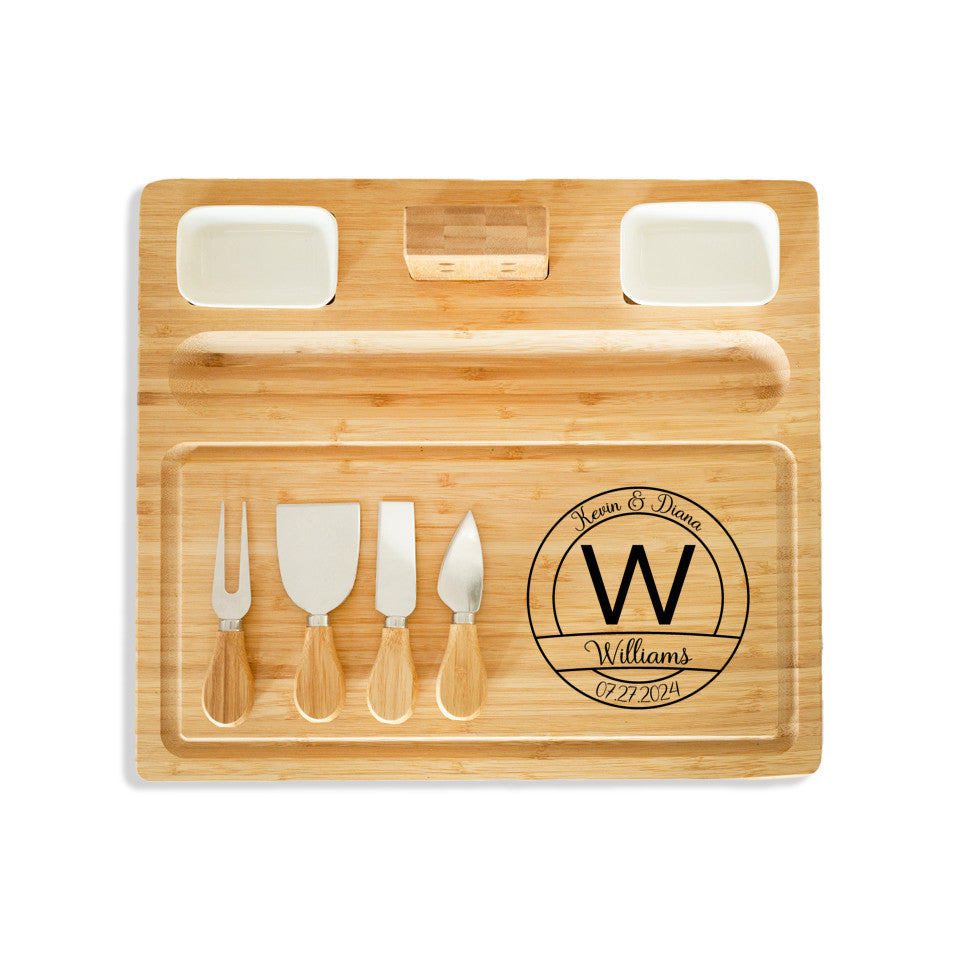 Personalized Bamboo Charcuterie Board - Name and Date