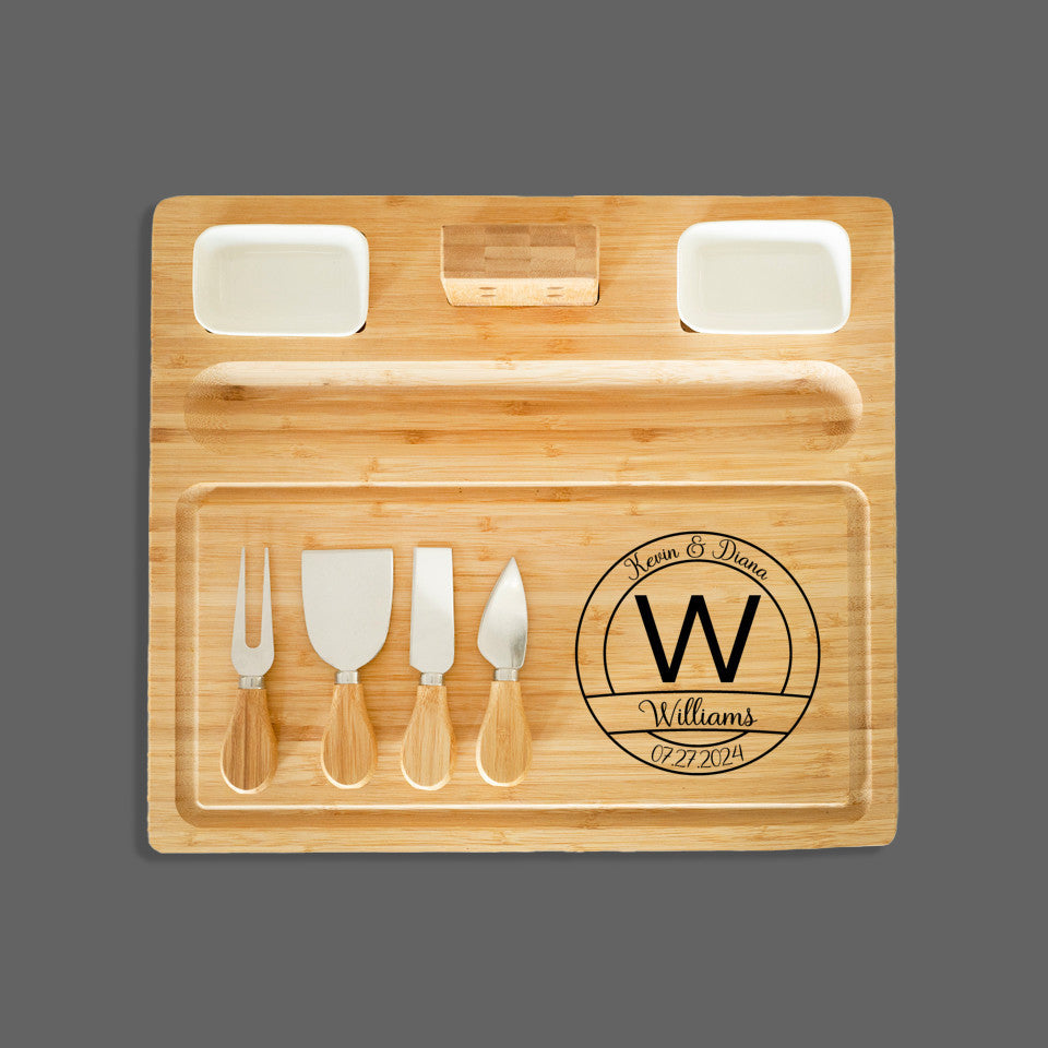 Personalized Bamboo Charcuterie Board - Name and Date
