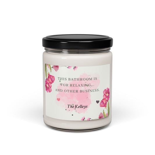 Pink Personalized Scented Soy Candle, 9oz