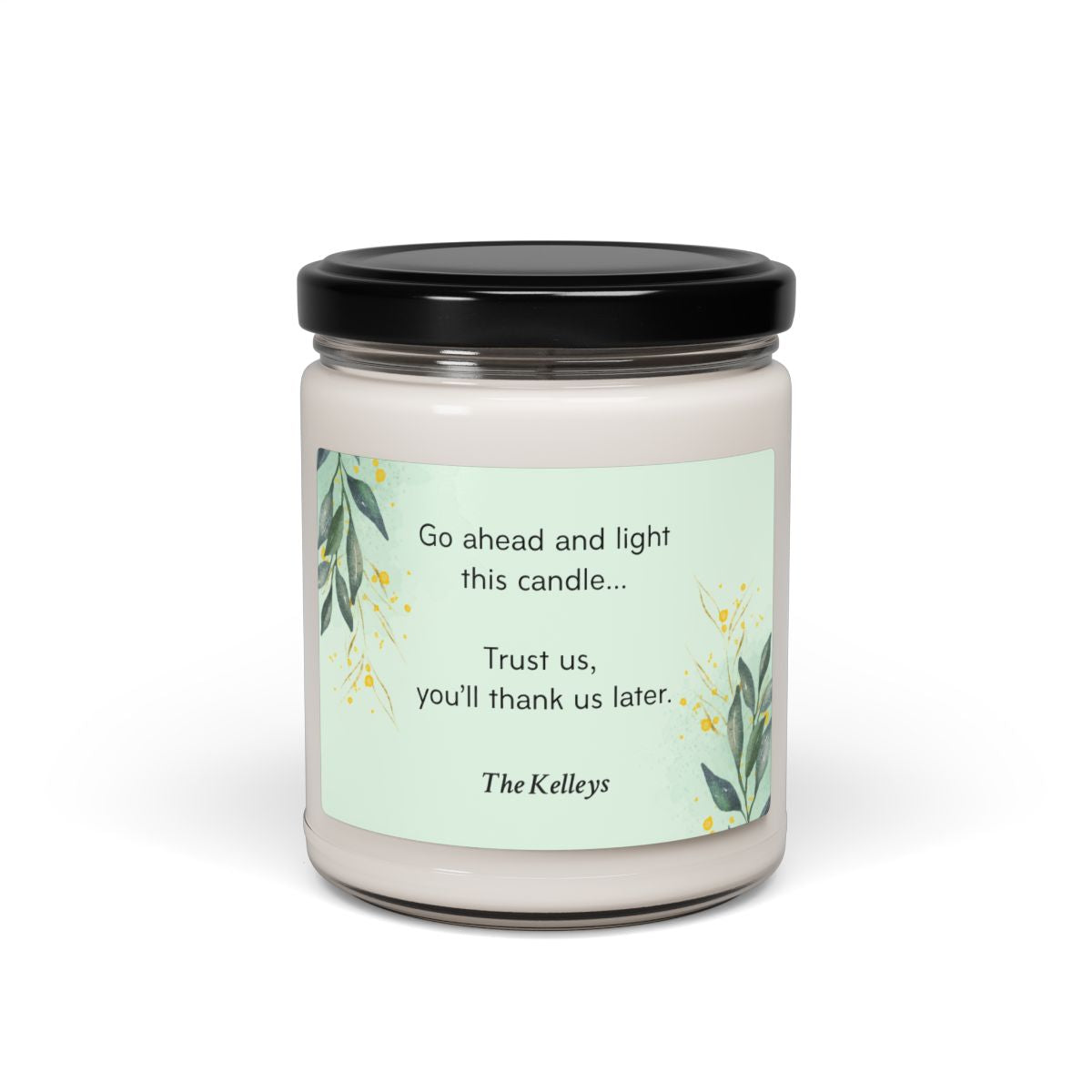 Green Personalized Scented Soy Candle, 9oz