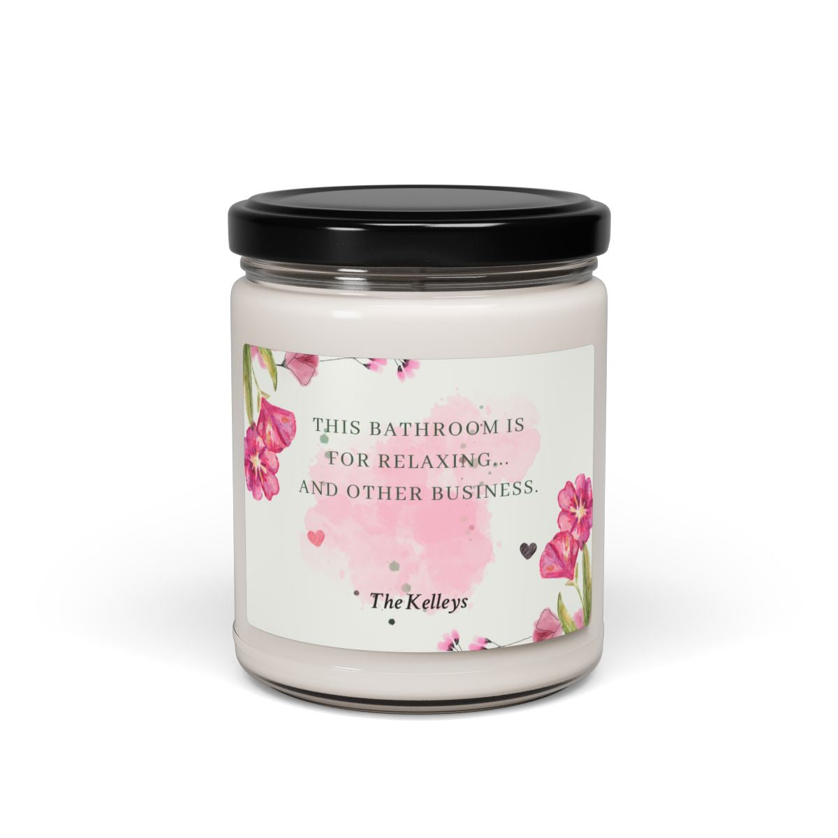 Pink Personalized Scented Soy Candle, 9oz