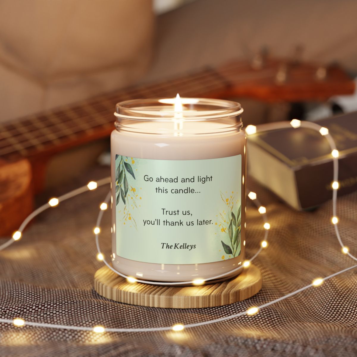 Green Personalized Scented Soy Candle, 9oz