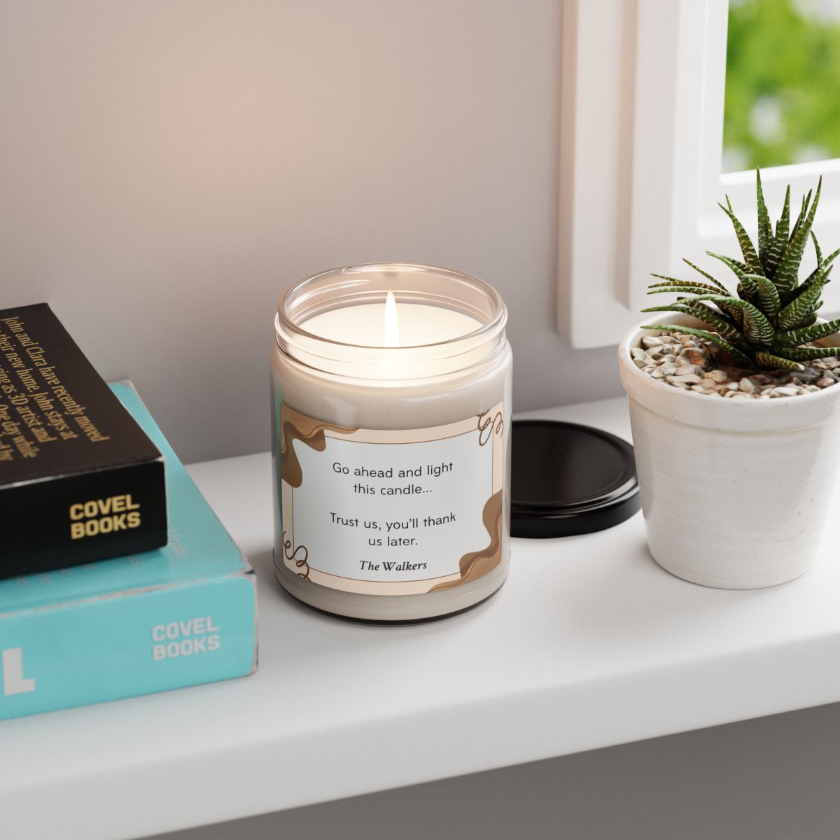Brown Personalized Scented Soy Candle, 9oz