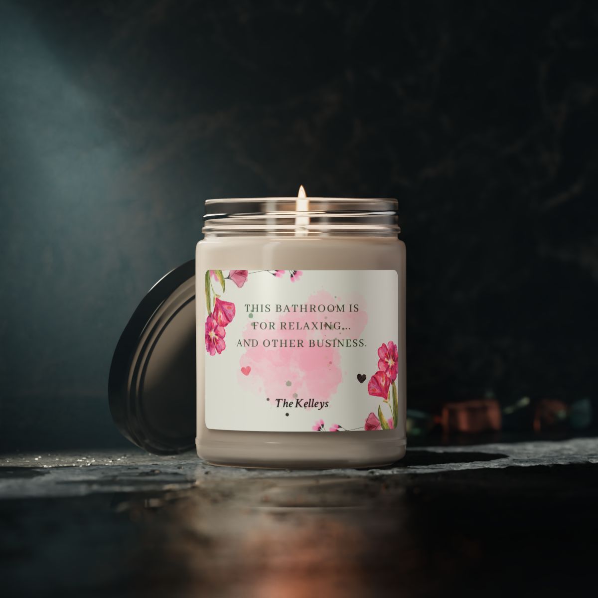 Pink Personalized Scented Soy Candle, 9oz