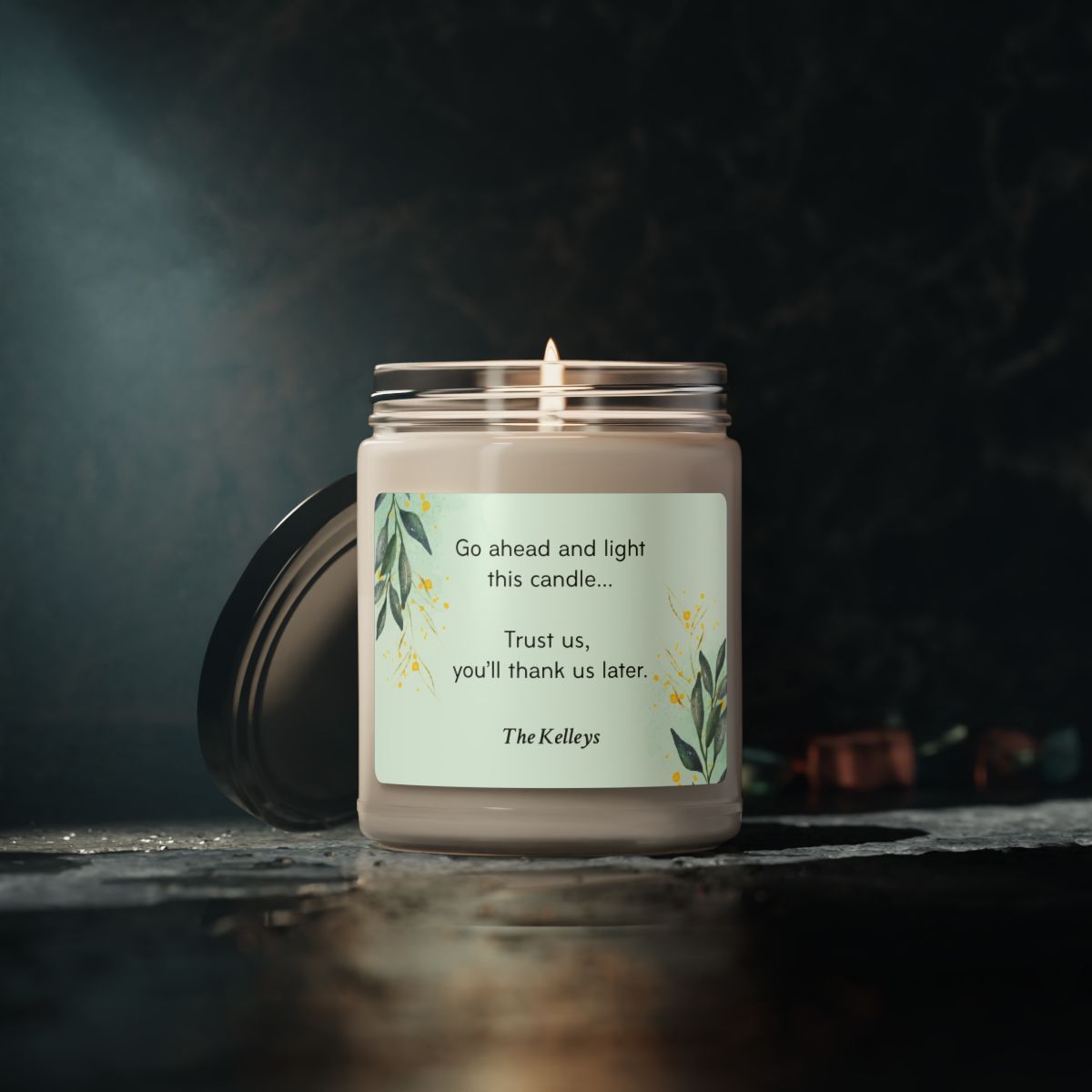 Green Personalized Scented Soy Candle, 9oz