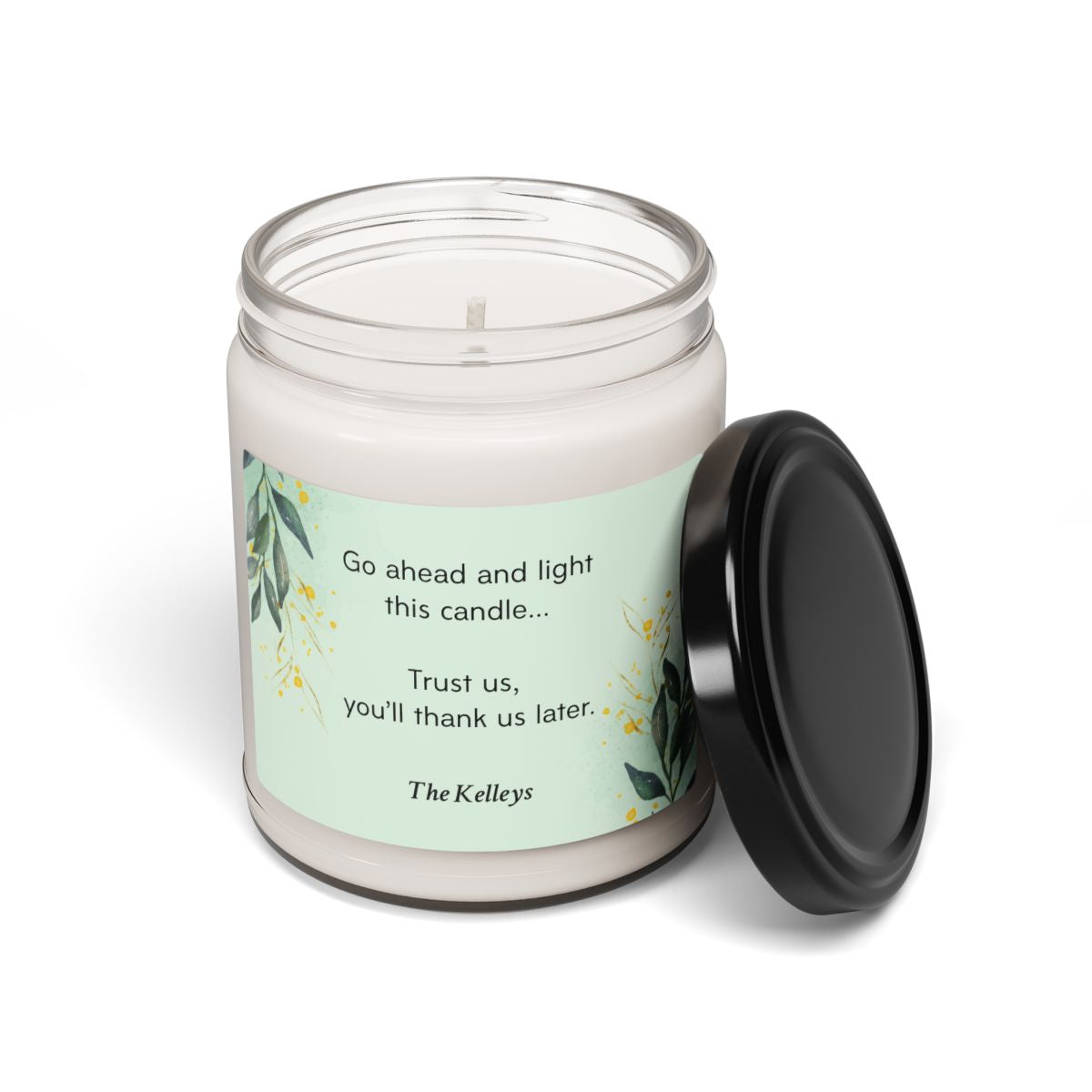 Green Personalized Scented Soy Candle, 9oz