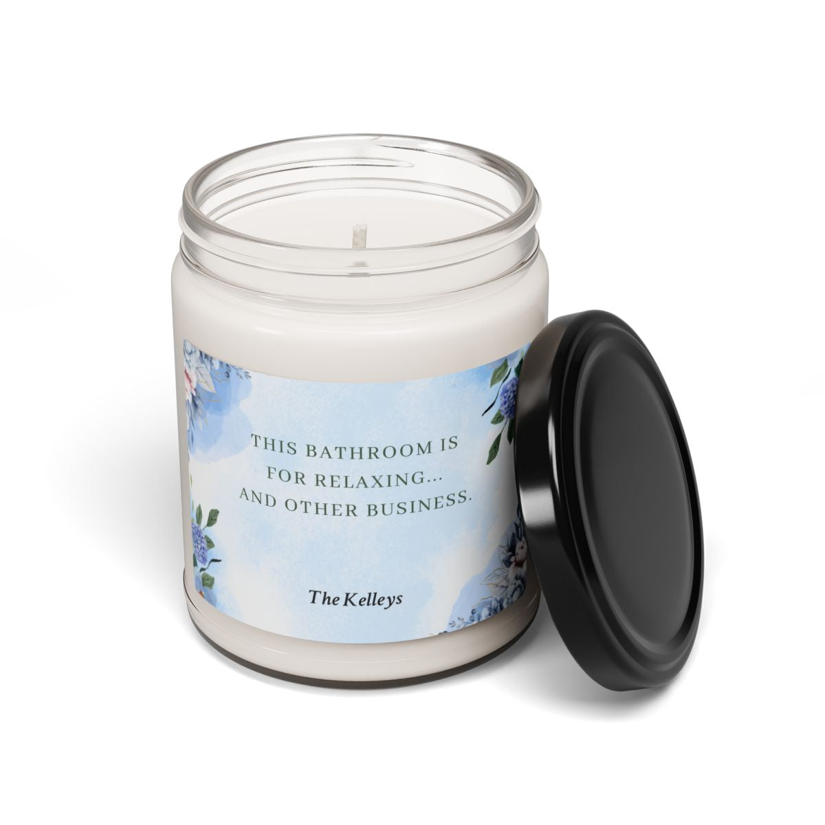 Blue Personalized Scented Soy Candle, 9oz