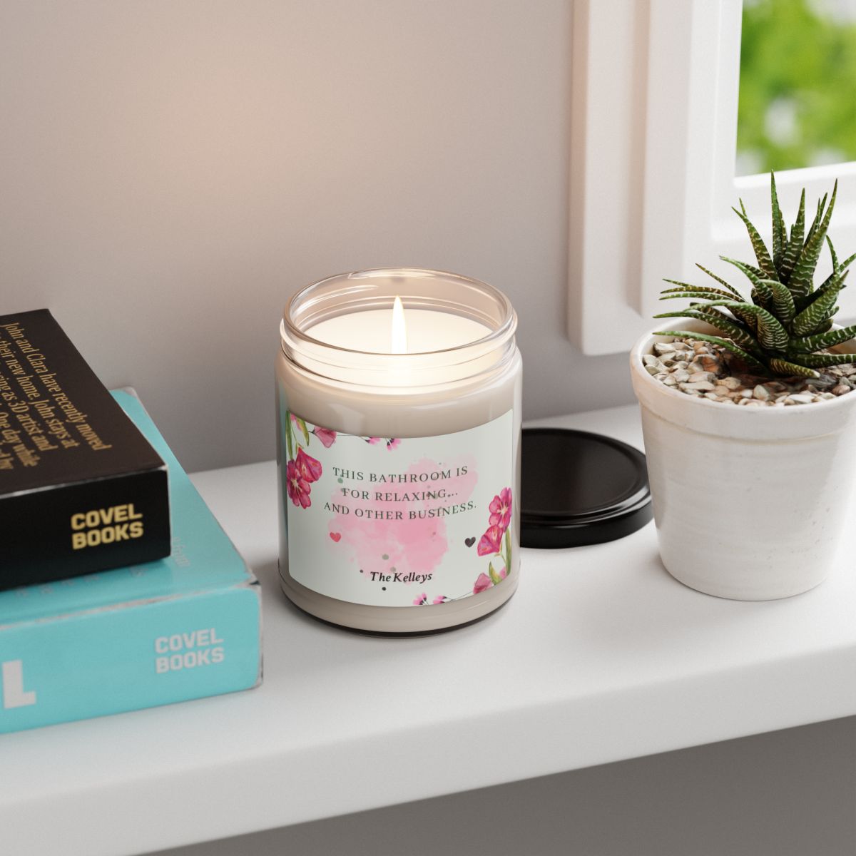 Pink Personalized Scented Soy Candle, 9oz